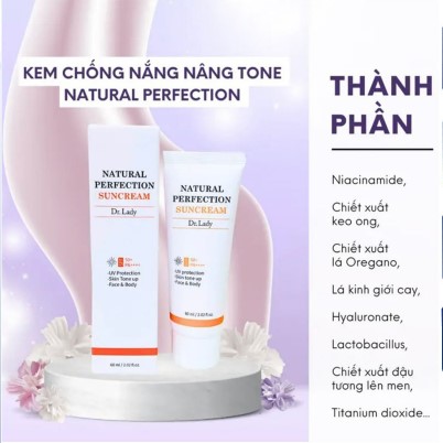 Những thành phần chính trong kem chống nắng Dr.Lady Suncream giúp nâng tone da