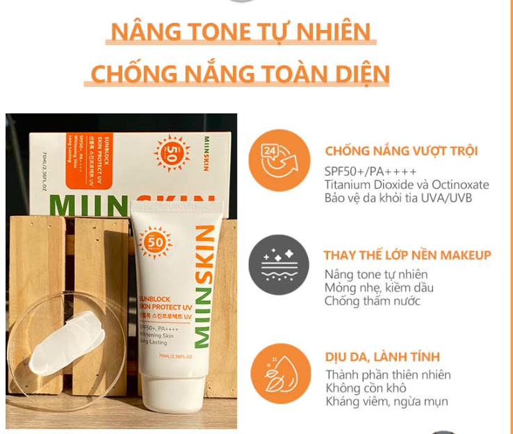 Miinskin SPF 50+ nổi bật với chất lượng cao và trải nghiệm sử dụng đáng giá