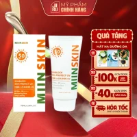 Kem chống nắng vật lý nâng tone Miinskin kiềm dầu, chống nước SPF50+ PA++++