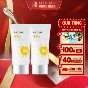 Kem Chống Nắng Dưỡng Trắng RECIPE SPF50+ PA++++ Nâng Tone Chống Nước 50ml